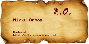Mirku Ormos névjegykártya